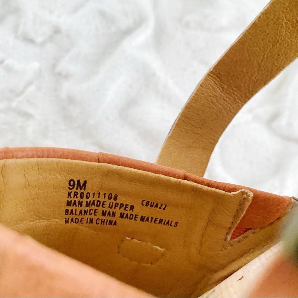 Kork-Ease Women's Woven Leather Wedge Sandals in Peachy Tan - Picture 5 of 6